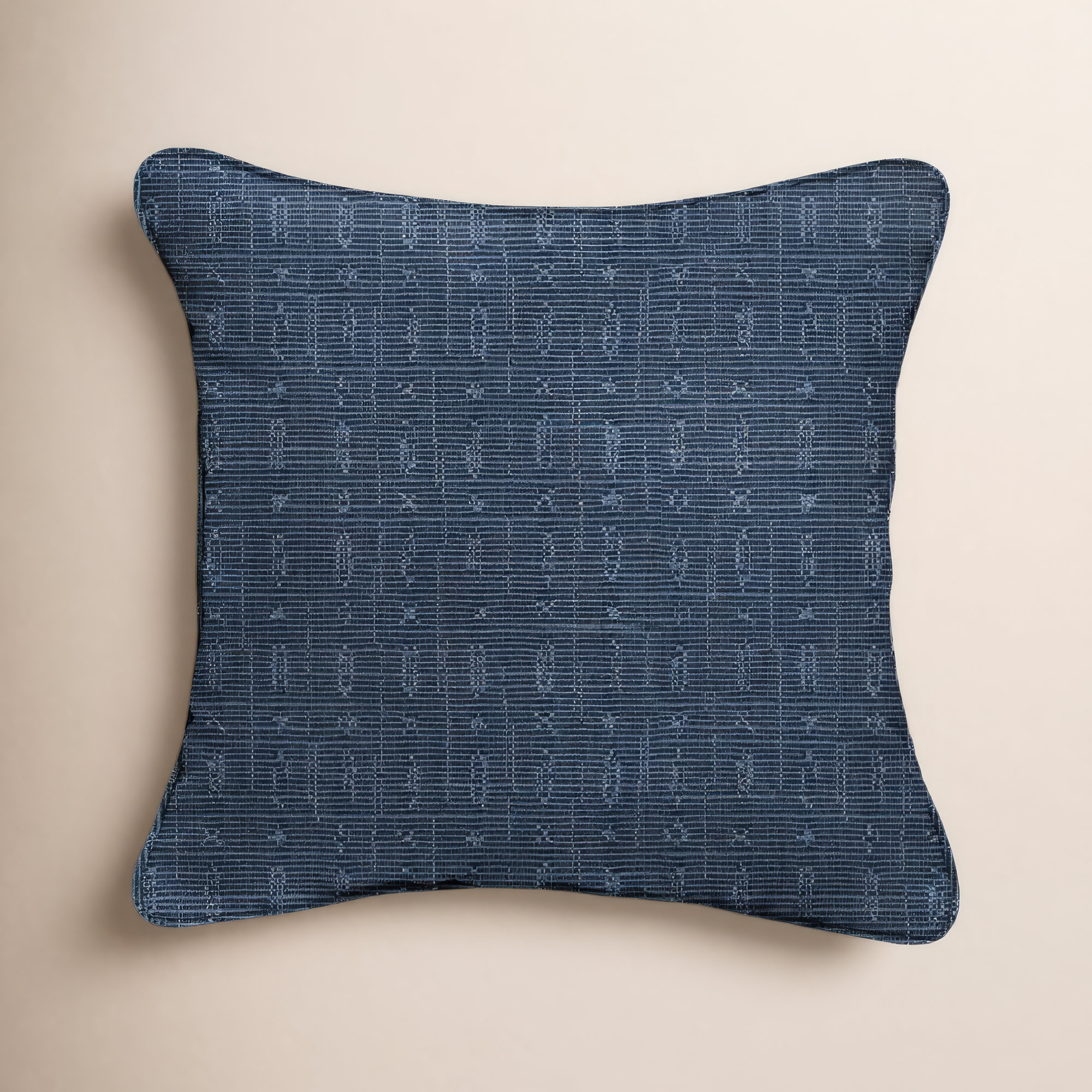 Adel Throw Pillow, Blue Geometric, 18" W x 18" D