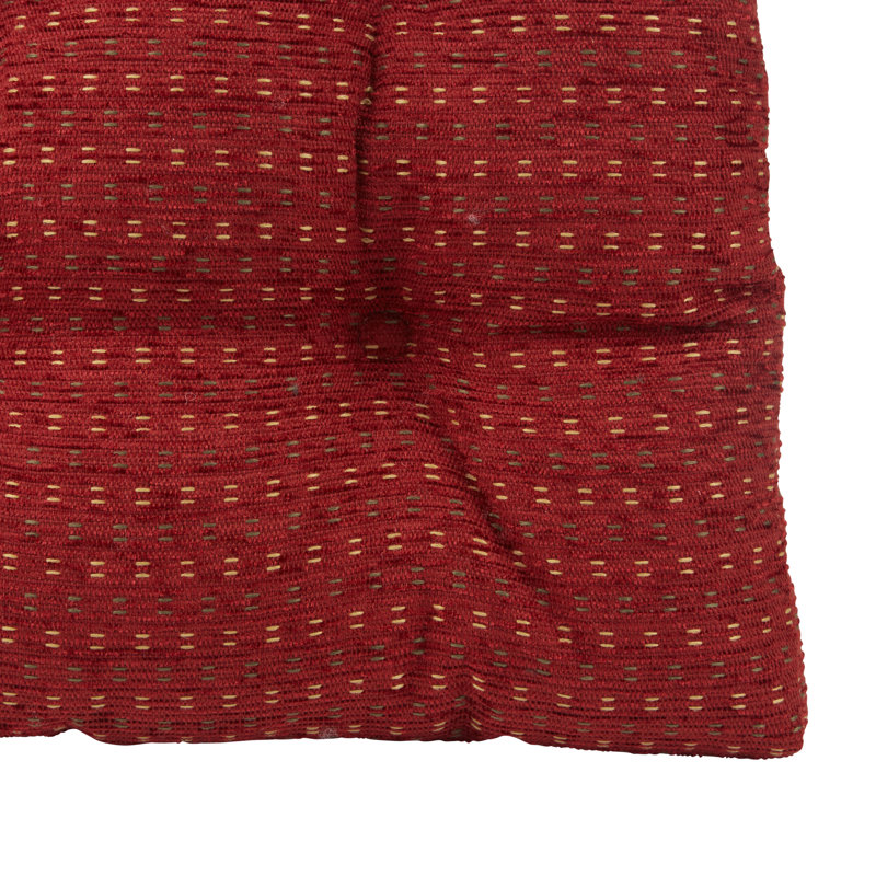 Non-Slip Dining Room And Kitchen Seat Cushions, 15 X 15 X 3 Inches, Set of 4, Red