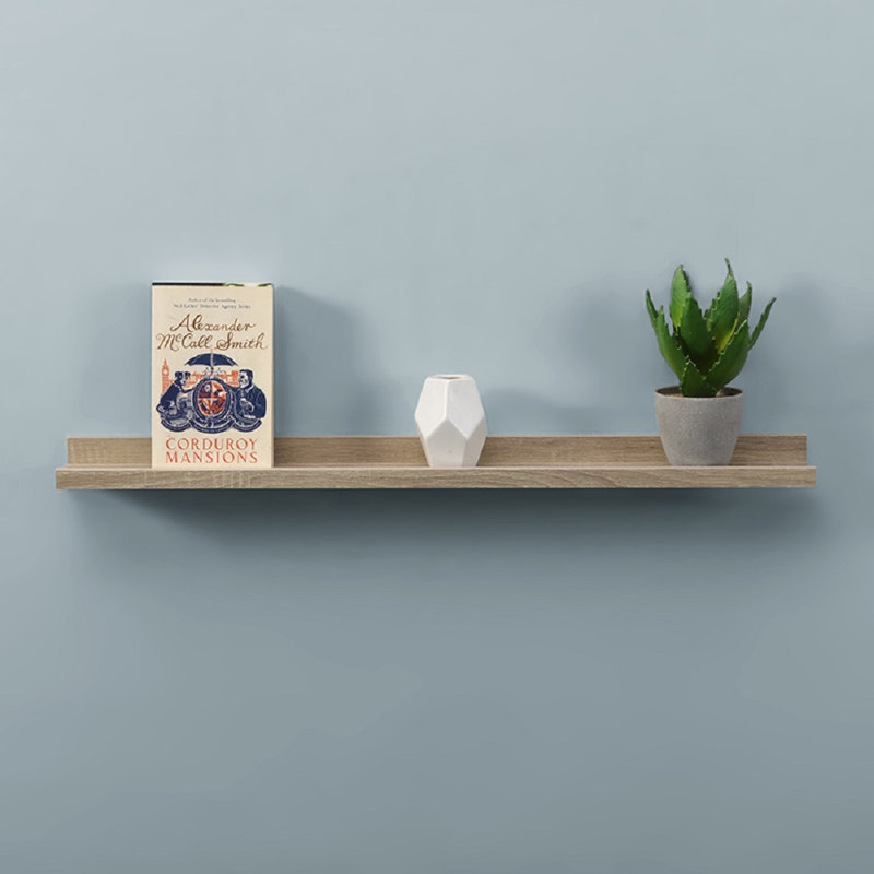 Ayrial 2 Piece Floating Shelf, Oak, 4cm H x 80cm W x 10cm D