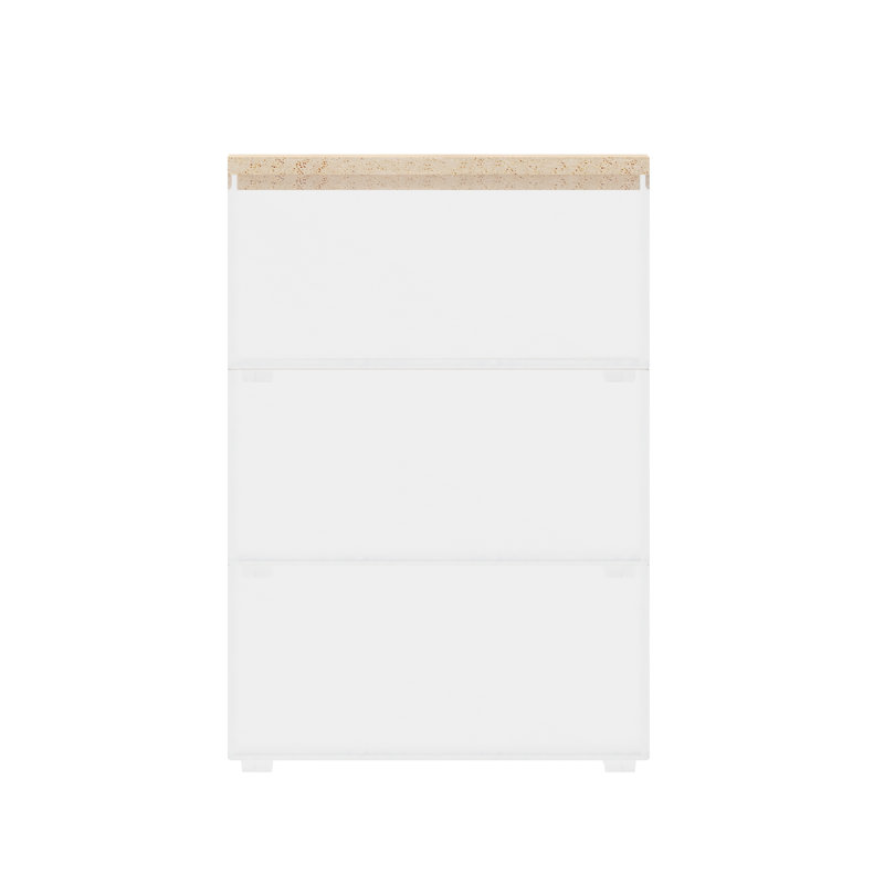 Bacs de rangement en plastique de qualité supérieure Martha Stewart avec couvercle en bois Brody, Naturel clair