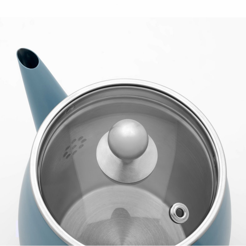 Bredemeijer Teapot Double Wall Duet Design Finish  With Stainless Steel Filter, Blue, 1100 ML