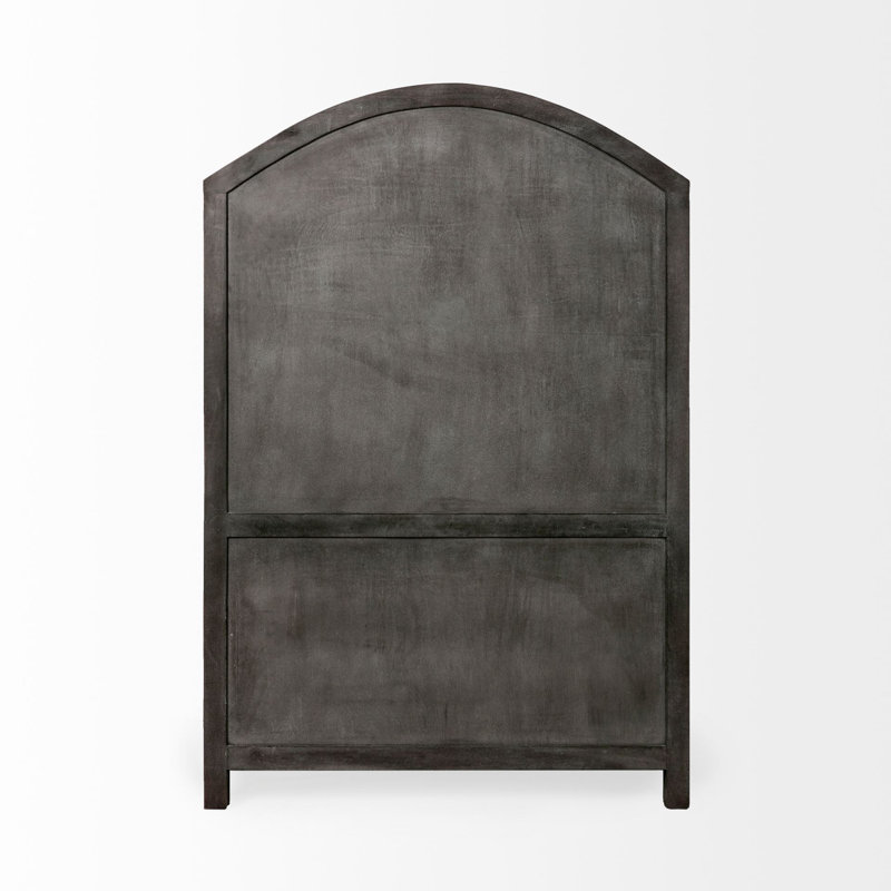 Liam Solid Wood Curio Cabinet, Gray