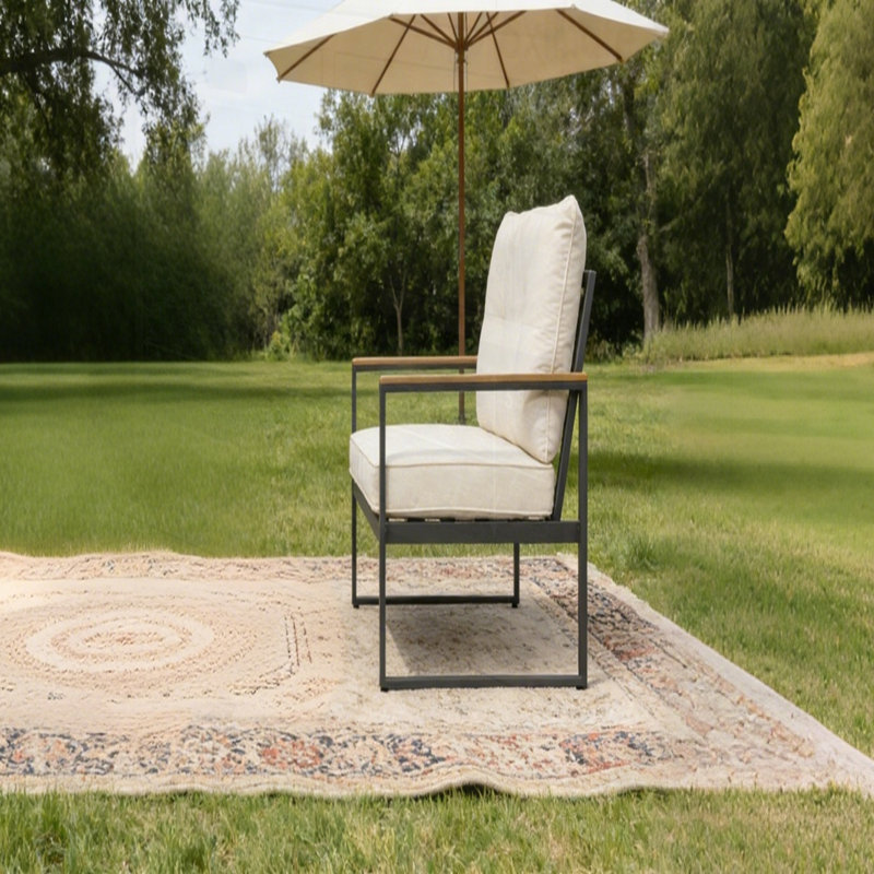Ensemble de fauteuils de patio en acier, chaises d'extérieur en métal avec coussins améliorés pour une utilisation toutes saisons, idéales pour le balcon et le jardin