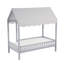Finition grise lit plateforme lit à baldaquin en tissu moderne en bois 1pc-2019978229
