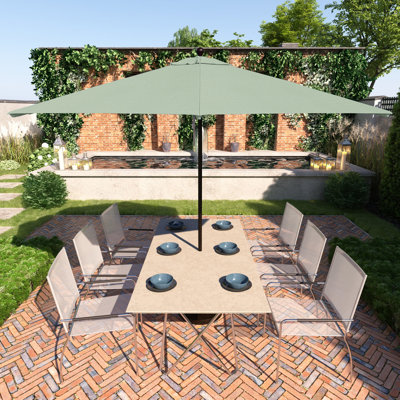 Parasol de patio blanc mat 11 pi.