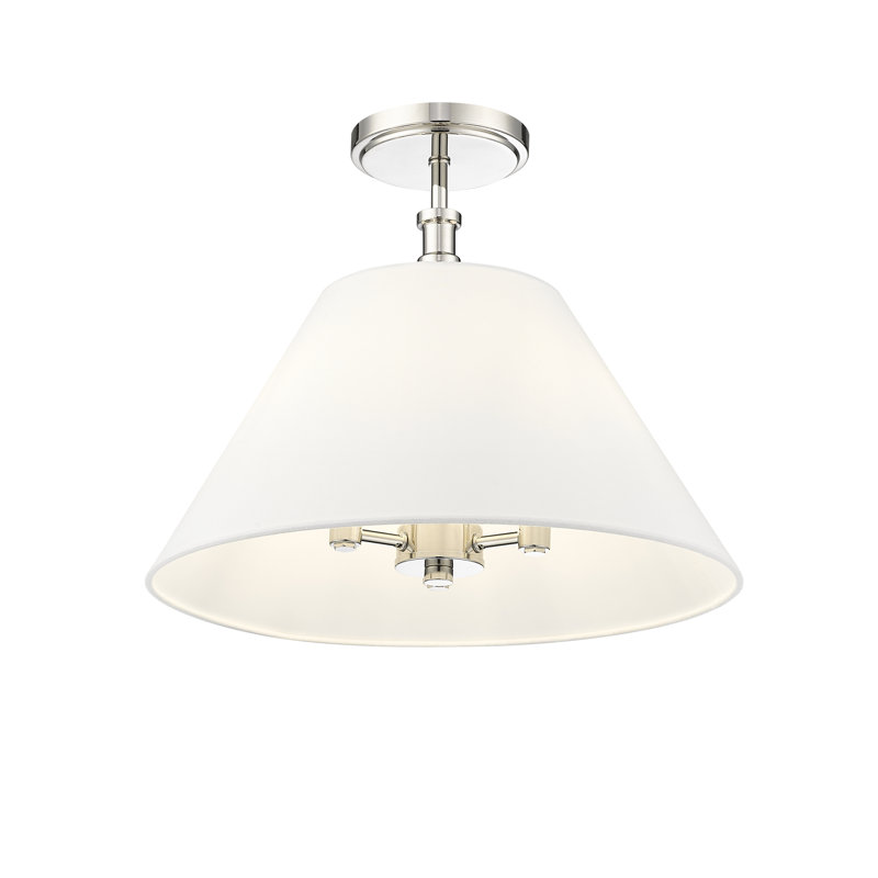 Plafonnier semi-encastré 3 lumières Adorra, Nickel poli