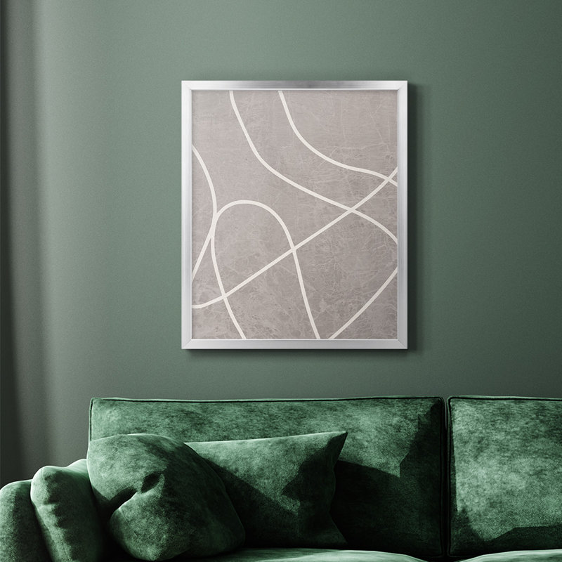 Toile encadrée de qualité supérieure Fissures I - prête à être accrochée, H 20 po x l 16 po, Argent