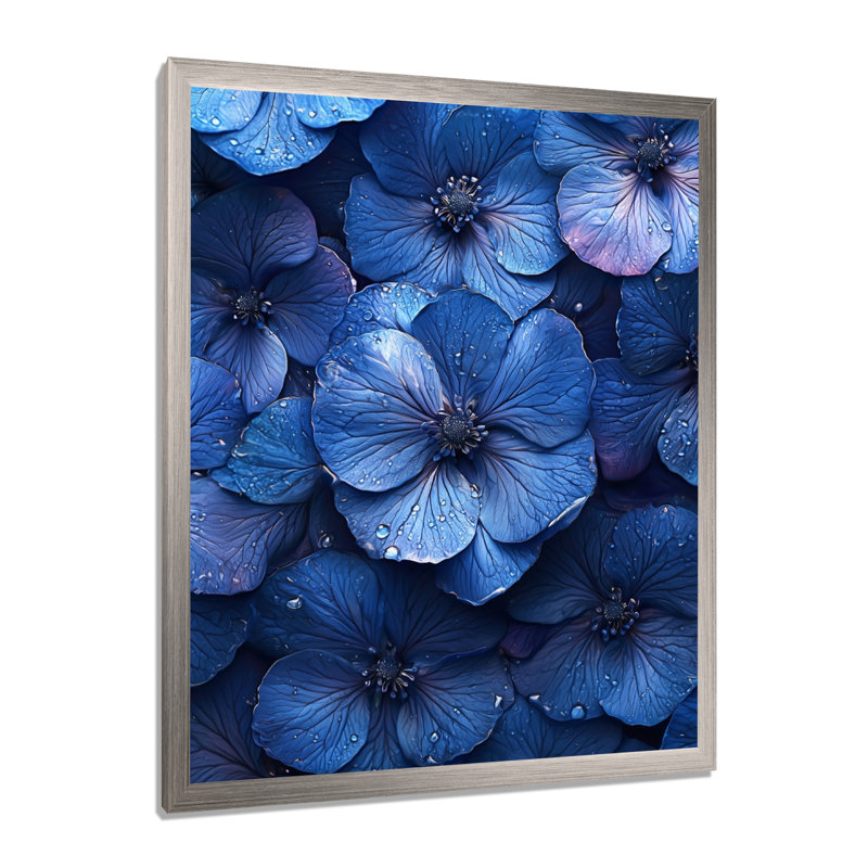 Anding - salon d'art mural floral, H 32 po x l 16 po, Argent argent, Reproduction encadrée d'une seule photo