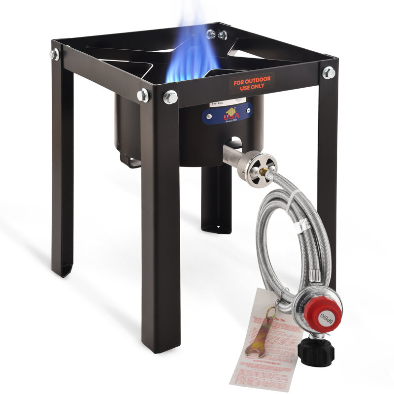 Black Heavy Duty Cast Iron Single Burner Propane Gas Stove