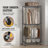 Clothes Rack, Double Hanging Rods Clothing Garment Rack With Bottom And Top Storage Tier, Rolling Clothing Rack For Hanging Clothes, 1" Diameter Thicken Steel Tube Hold Up To 300Lbs