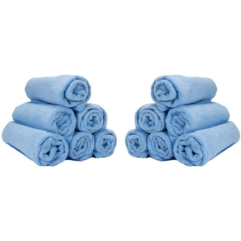 Beong Smart Choice 300 GSM Light Weight Microfiber 15x24 Hand Towel (Pack of 12), Blue