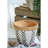Set Of 2 Cement Planters With V Pattern, L:D10x8"  S:D8x6.5"