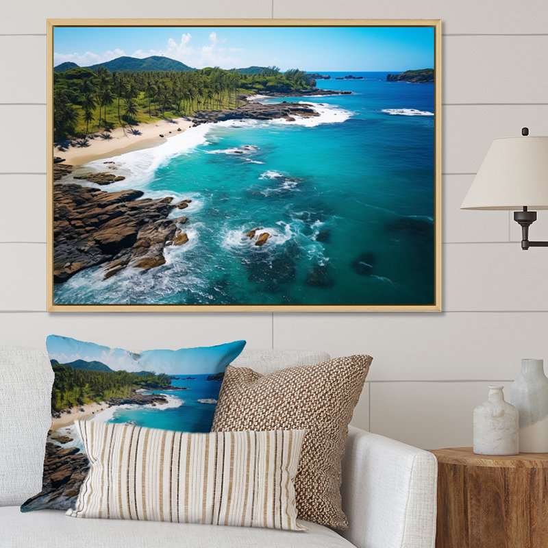 Ballico Caraibe Paradise Found II - reproduction sur toile, 24" H x 32" W, Cadre naturel flottant