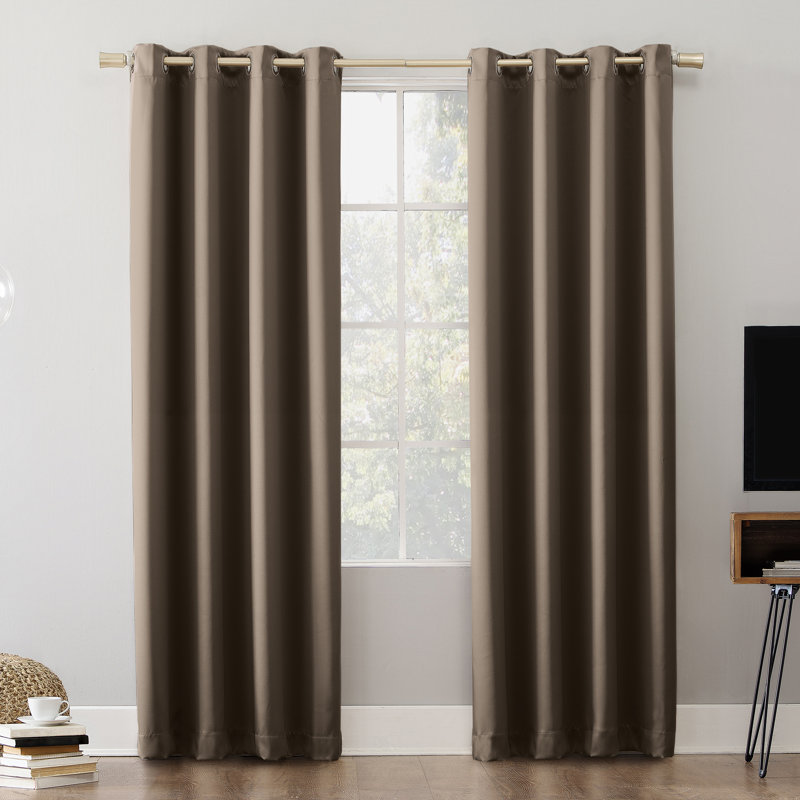 Panneau de rideau 100% occultant avec œillets Riley, L 52 po x L 108 po, Taupe