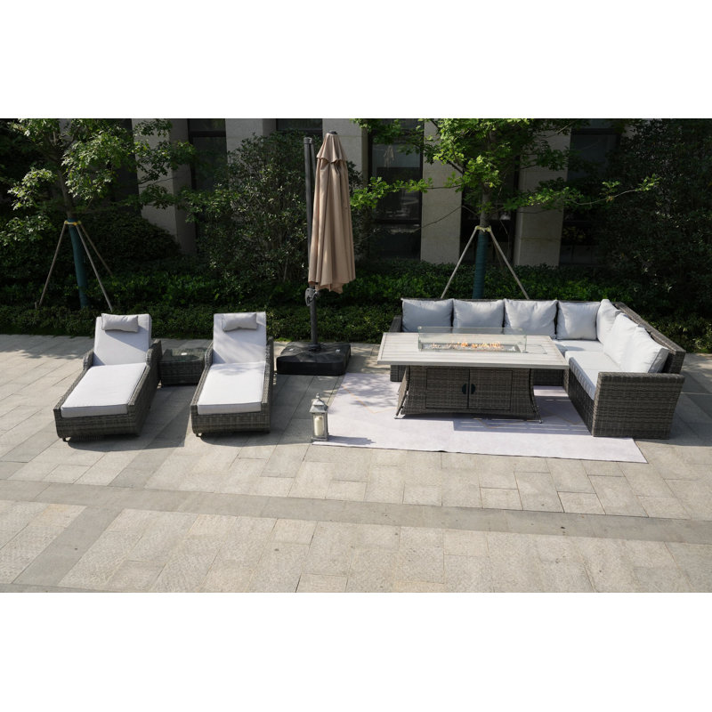 Alseepa 8 - Person Patio Conversation Set with Cushions