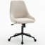 Upholstered Swivel Office Chair, Soft Padded Desk Chair with Silent Swivel & Rolling Wheels, Height Adjustable Computer Chair-117671170