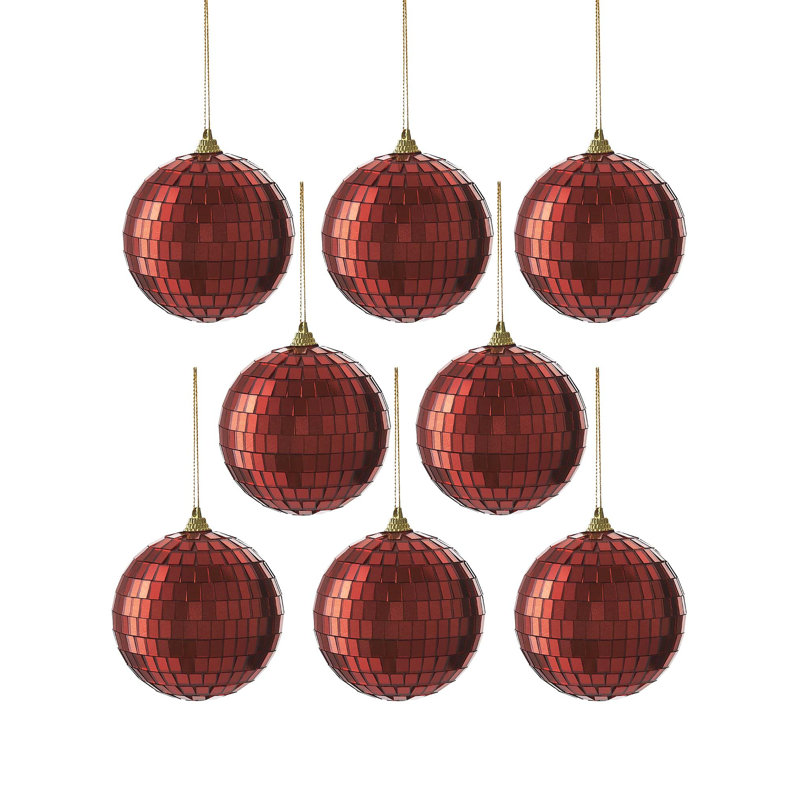 8cm Glass Bauble, Red