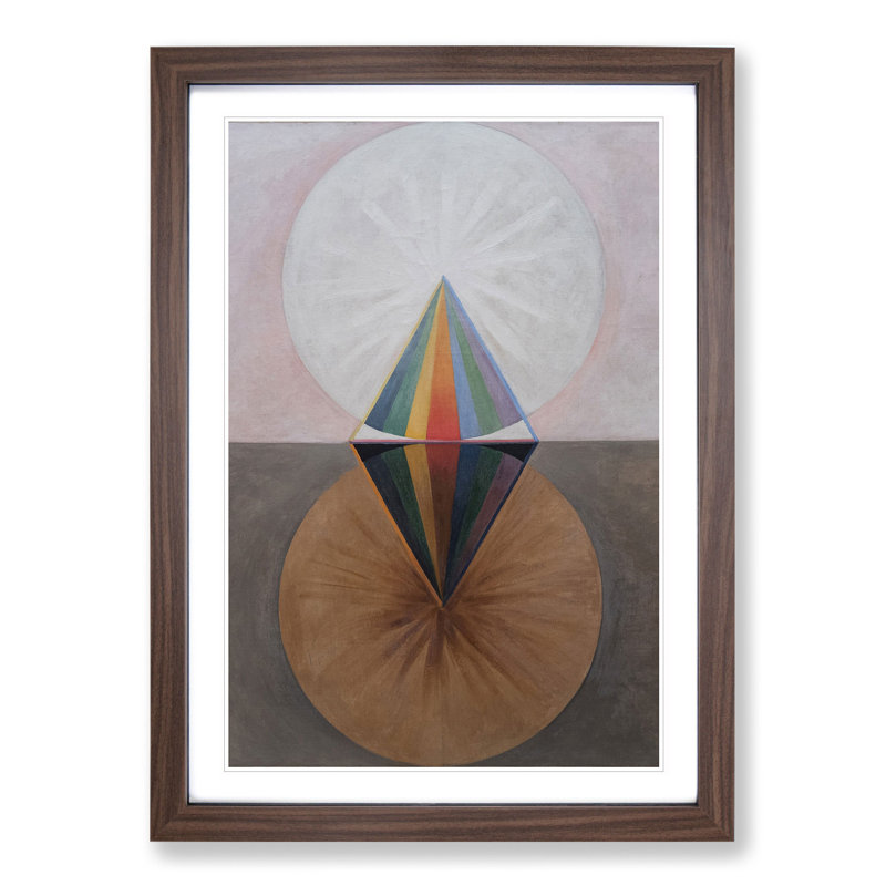 The Swan No.12 by Hilma Af Klint - Picture Frame Painting, 36cm H x 27cm W x 2cm D, Walnut Framed