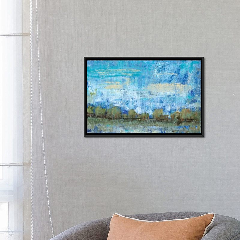 « forest edge ii », impression sur toile, H 18 po x l 26 po x P 1,5 po, Toile avec cadre noir, Pas de tapis