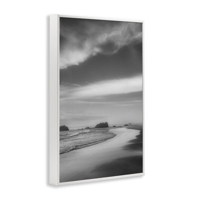 Tirage au sort de plage en niveaux de gris, estampe numérique, conception de Don Schwartz