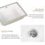 Lavabo de salle de bain rectangulaire encastré avec trop-plein, lavabo en céramique blanche