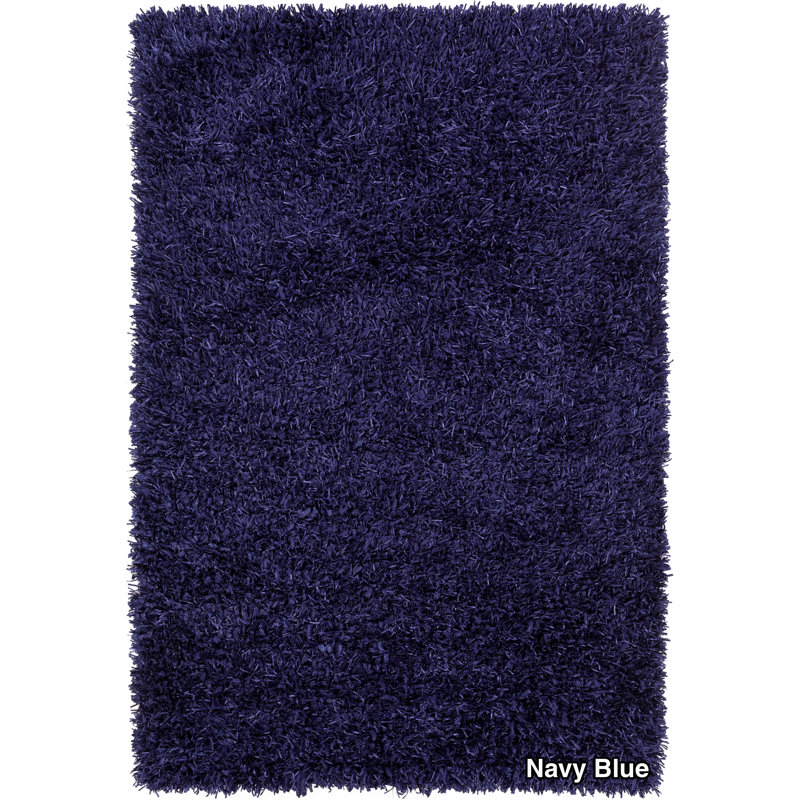 Tapis bleu area poils longs Vinoe, 7 pi 9 po X 10 pi 6 po