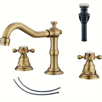 Robinet pour meuble-lavabo à cuve large en laiton antique
