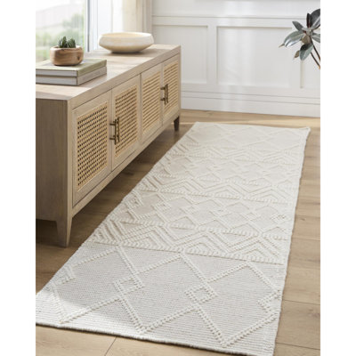 Kayson Moroccan Flatweave Area Rug in Cream