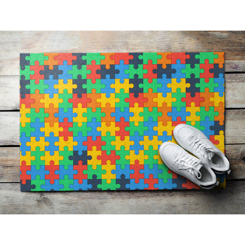Non-Slip Geometric Outdoor Doormat