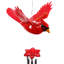 Exhart Solar WindyWings Cardinal Wind Chime, 10 by 9 Inches