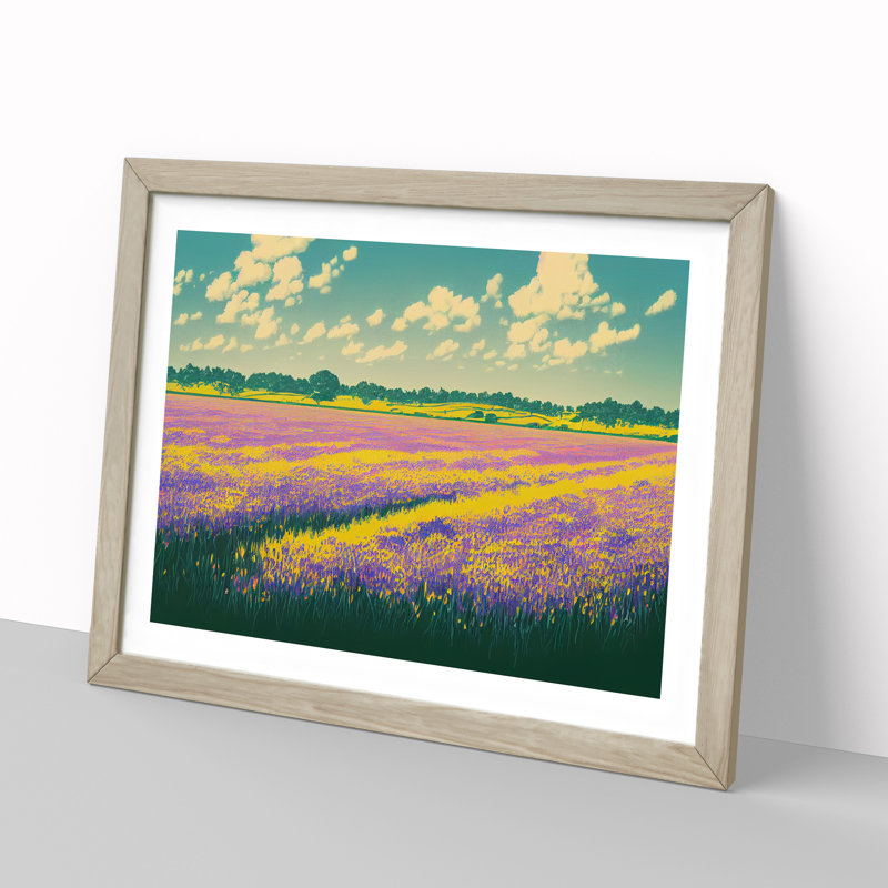 Intoxicating Bluebell Field - Framed Print, 46cm H x 64cm W x 2cm D, Oak