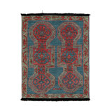 Hand-Knotted Tribal Rug In Red Blue And Green Geometric Pattern By Rug & Kilim