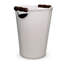 Ivory Wood Leather Bin