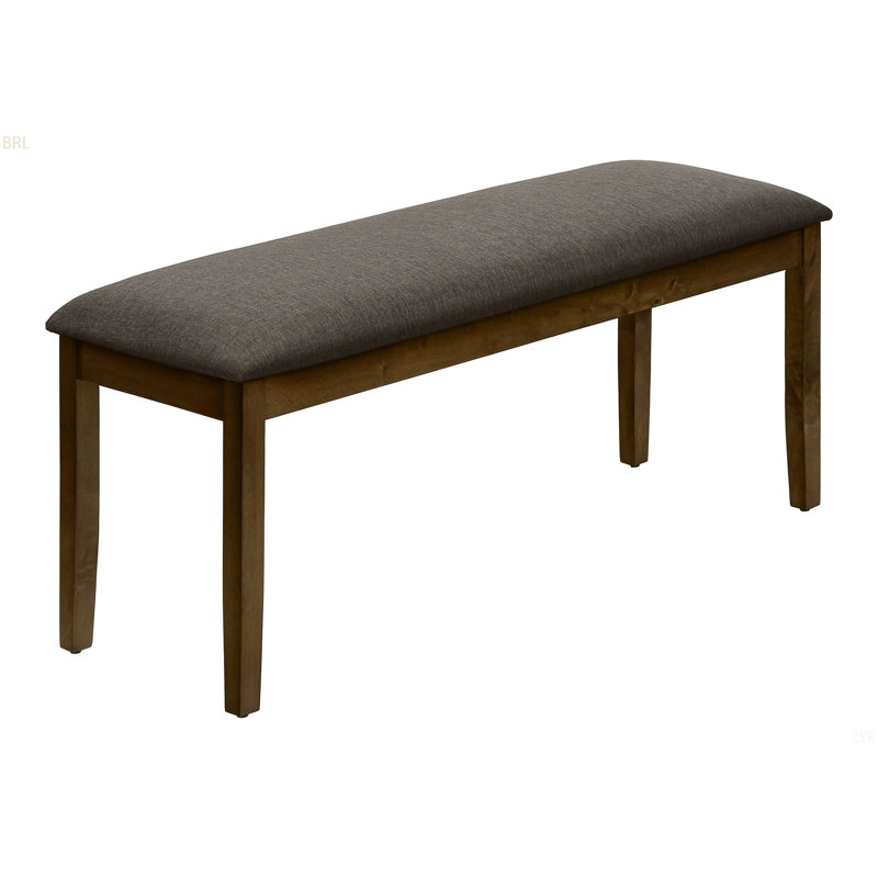 Banc, 44 po rectangulaire, rembourré, bois, salle à manger, cuisine, vestibule, bois massif, tissu, transitionnel