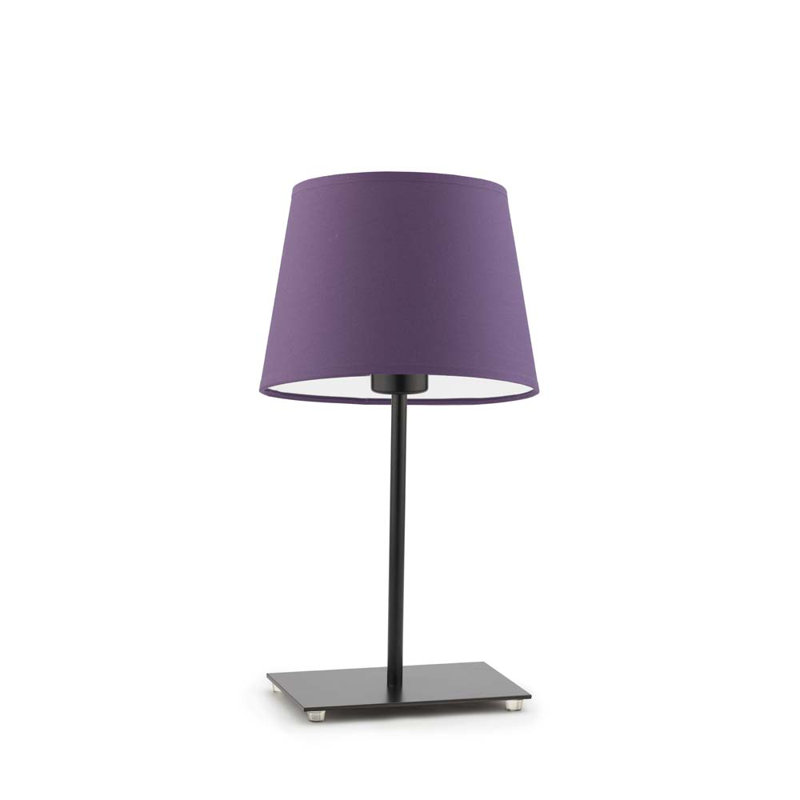 Asaun Metal Table Lamp, Black, Violet