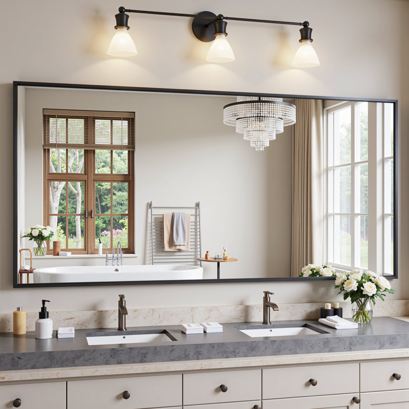 Miroir mural de salle de bain Lunara, 72 po x 36 po