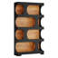 Tablette de rangement autoportante moderne 71,26 "à 4 niveaux en forme de S noire et brune pour salon