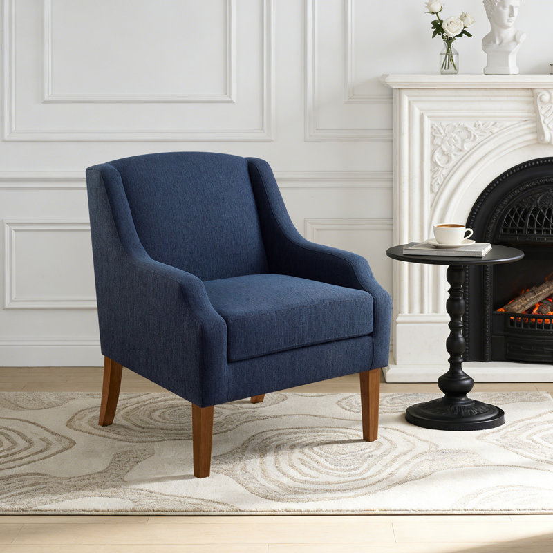  Halcott Upholstered Accent Chair, Dark Blue