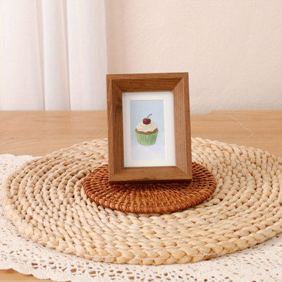 Mini 3-inch Photo Frame – Mdf Wood With Veneer And Real Glass Cover