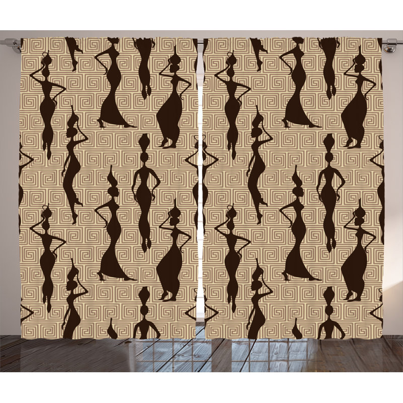 Winschoten Semi Sheer Curtain Pair, 54" W x 90" L