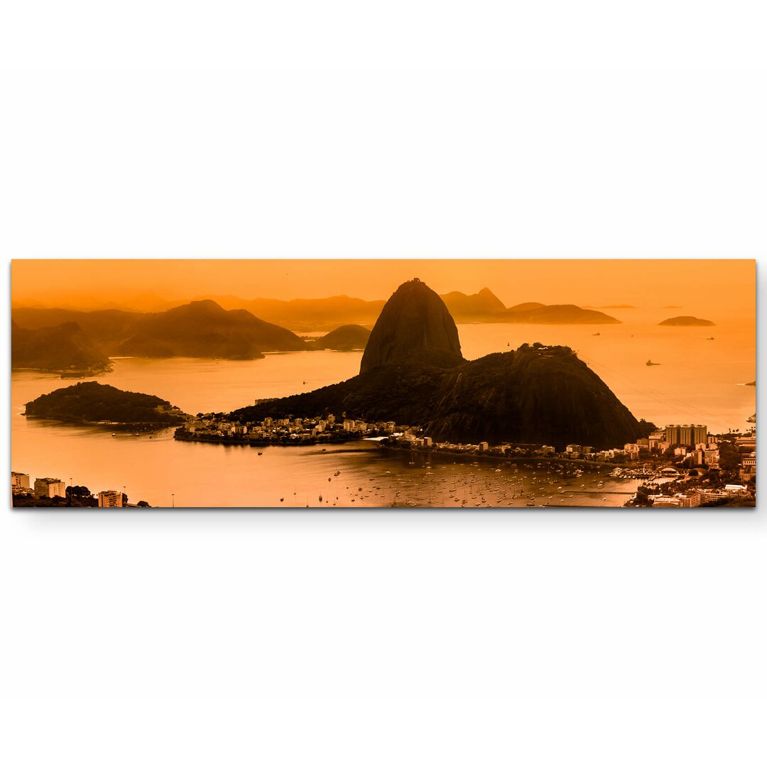 Leinwandbild Botafogo-Strand mit Zuckerhut – Rio de Janeiro