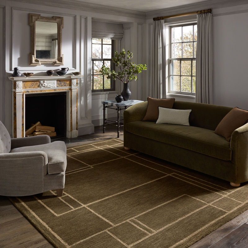 Jeremiah Brent x Loloi Barrow Olive / Natural Area Rug, Rectangle 9'3" x 13'