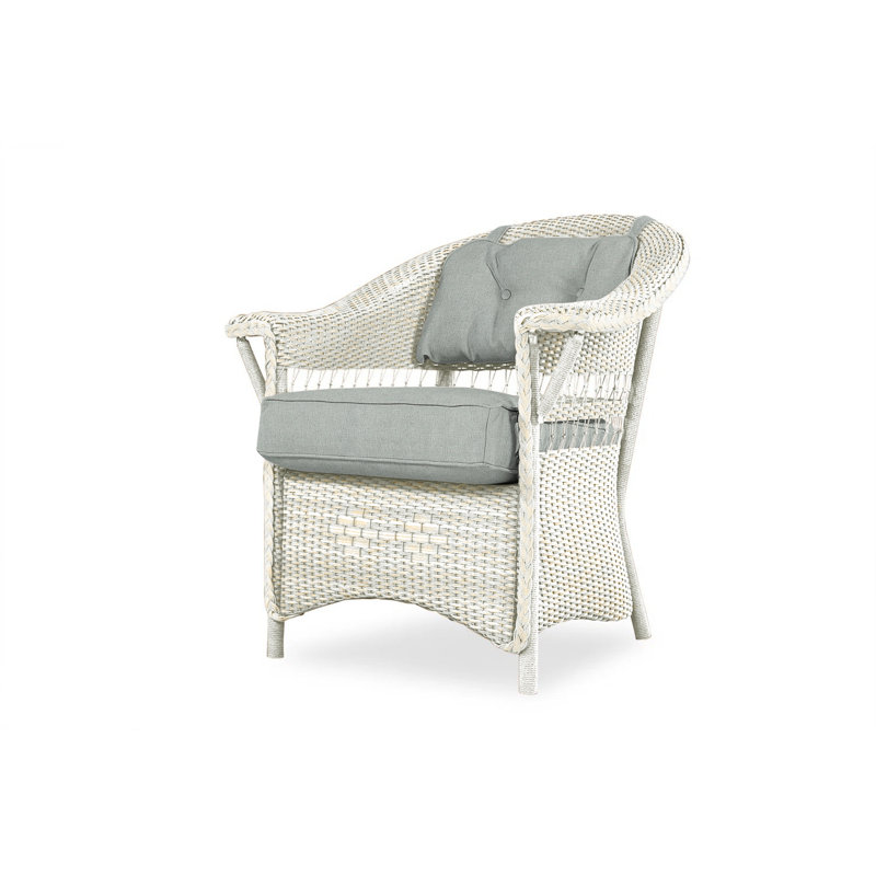 Nantucket Outdoor Dining Armchair, Antique White, Remy Pebble