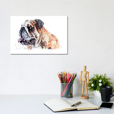English Bull Dog - Wrapped Canvas Painting