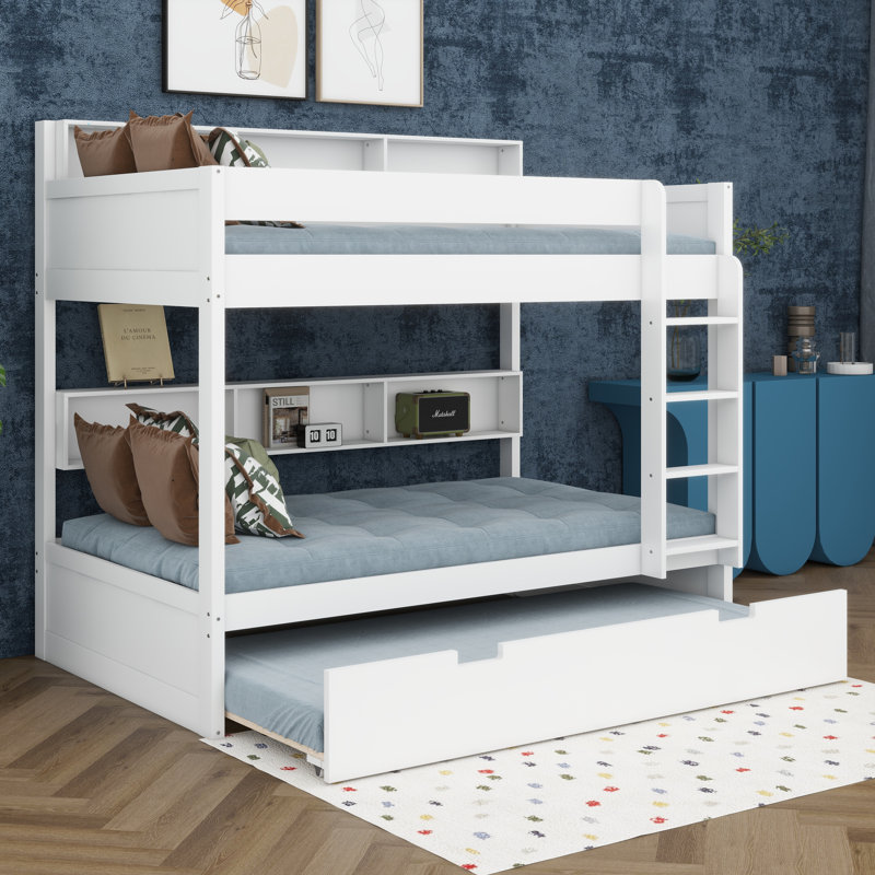 Bunk Bed , Trundle Bed Included, Twin Over Twin, White