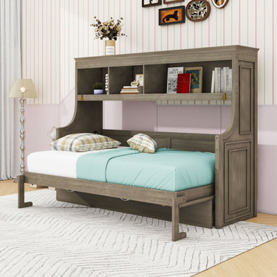 Lit escamotable simple avec bureau intégré et rangement