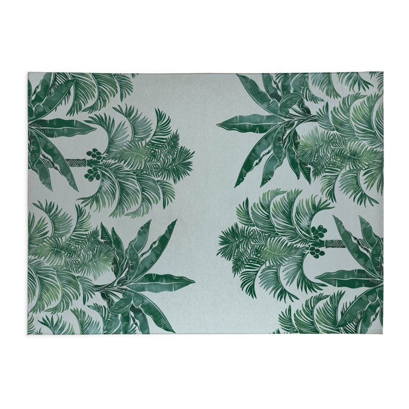 Tapis de cuisine léger antidérapant In the Jungle, Bleu, Rectangle 5 pi x 7 pi