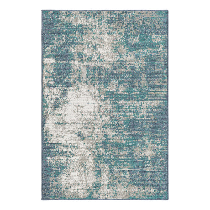 Tapis intérieur / extérieur bleu Keimara, Rectangle 4 pi x 6 pi