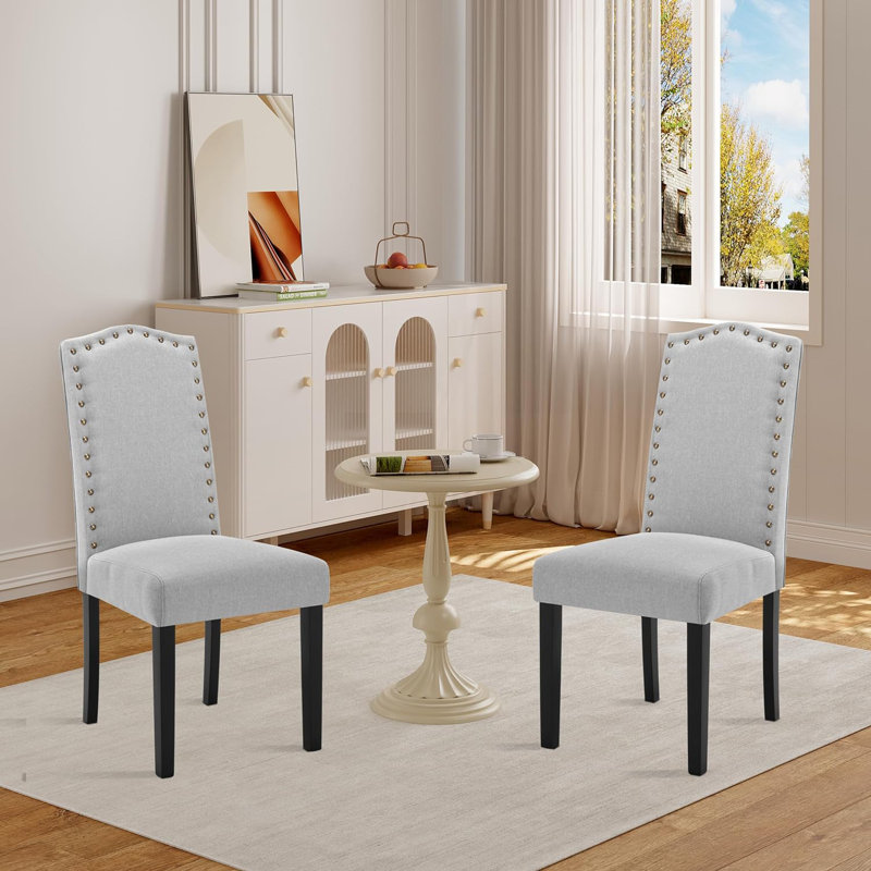 Morgandale 49cm H Upholstered Parsons Chair, Light Grey