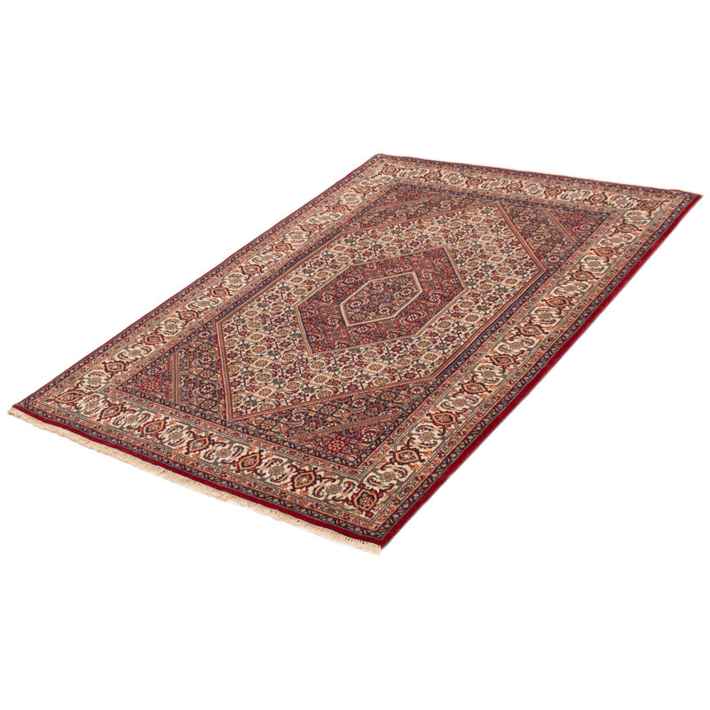 Tapis rouge Bijar crème 5 pi 6 po x 7 pi 9 po